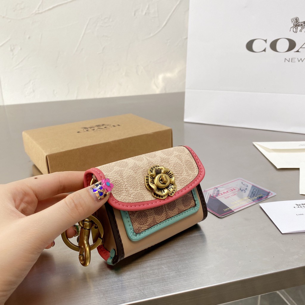 [การจัดซื้อ] Coach Coach Mini Saddle Coin Purse Little Cute Things Mini Saddle Turn Lock Coin Purse