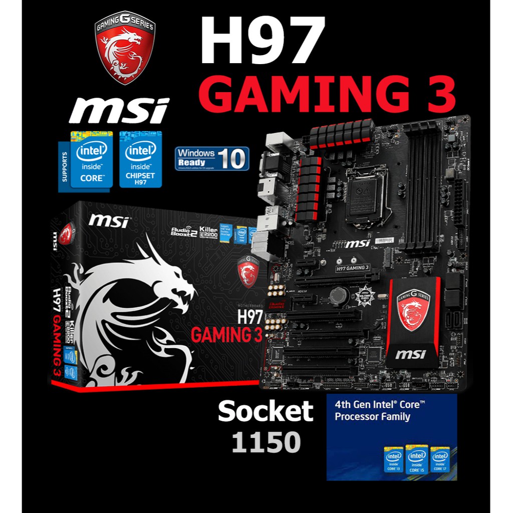 Mainboard INTEL MSI H97 GAMING 3 (Socket 1150) มือสอง พร้อมส่ง แพ็คดี ...