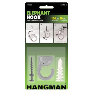 Hangman : HGMEH-N* ตะขอแขวน Products Indoor/Outdoor Elephant Hook Ceiling Hanger