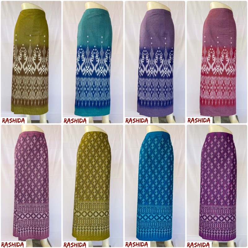 ผ้าถุงเย็บสำเร็จติดตะขอ ผ้าถุงลายขอนารีเจ้าฟ้าฯ