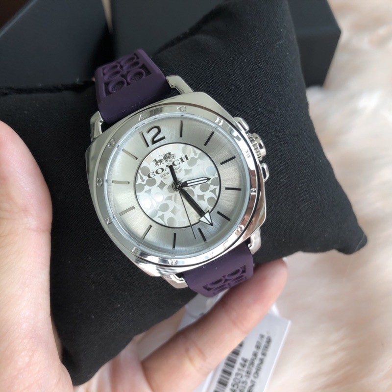 Coach Women's Boyfriend Purple Silicon Rubber Strap Watch (14503144)