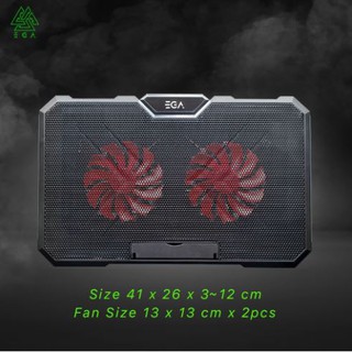 EGA ⚡️FLASH SALE⚡️ (ราคาพิเศษ) TYPE CP2 RGB Gaming Cooling Pad พัดลมโน๊ตบุ๊คเกมมิ่ง