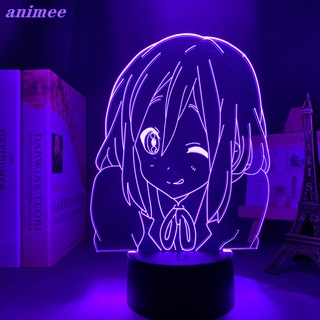 โคมไฟกลางคืน Led รูปการ์ตูนอนิเมะ K on Yui Hirasawa 3d สําหรับตกแต่งห้องนอนเด็ก