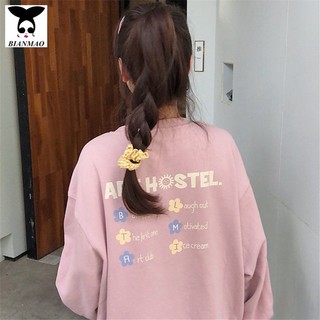 2020 autumn new Japanese ins long-sleeved sweater girl student Korean version loose thin capless round neck top