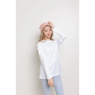 Cotton.th เสื้อยืด สีขาว คอกลม แขนยาว Cotton แท้100% No. 32 เสื้อยืดแขนยาว