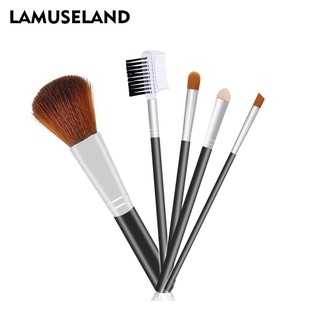 LAMUSELAND ชุดแปรงแต่งหน้า ด้ามจับทนทาน 5 ชิ้น / ชุด 1406-PVC-B