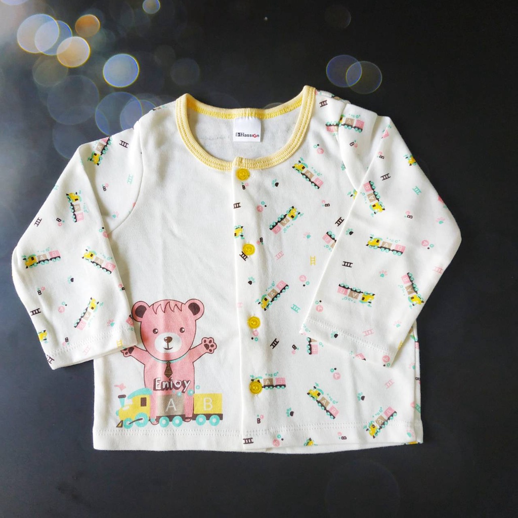 เสื้อเด็กแรกเกิด3-12เดือน เสื้อเด็กอ่อนแขนยาวกระดุมหน้า