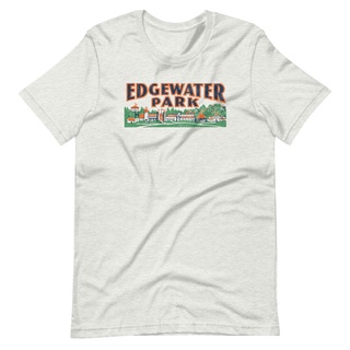 เสื้อยืดผ้าฝ้ายพิมพ์ลายคลาสสิก เสื้อยืด พิมพ์ลาย Edgewater Park Detroit Amusement Park สไตล์วินเทจ