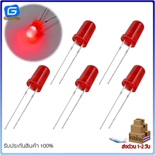 หลอดไฟ LED 5mm สีแดง สีเหลือง สีเขียว สีขาว สีน้ำเงิน แพ็คละ 5 ดวง