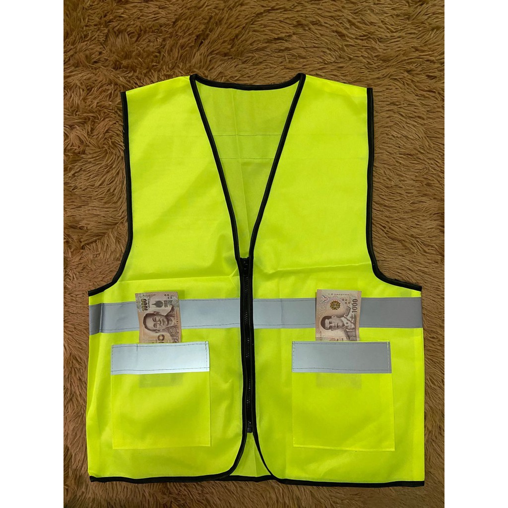F18  Reflective Vest เสื้อจราจร   เสื้อกั๊กสะท้อนแสง,ความปลอดภัย  สะท้อนแสงเห็นได้ชัด