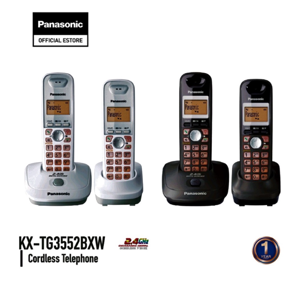 โทรศัพท์ไร้สาย Panasonic KX-TG3552 (1 ชุด มี 2 เครื่อง )