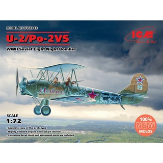 โมเดลเครื่องบิน ICM Model ขนาด 1/72 ICM-72243 U-2/Po-2VS, WWII Soviet Light Night Bomber (100% new molds)