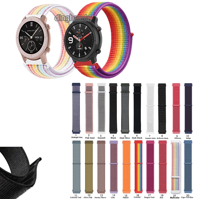 สายนาฬิกาข้อมือไนล่อน สําหรับ Huami Amazfit GTR 42 มม 47 มม GTR2 GTR 2e GTR 3 Pro GTR4 mini Balance Bip5 pro