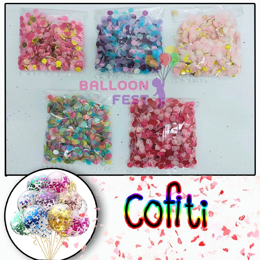 Balloon fest Confetti กลิตเตอร์ ใส่ลูกโป่ง น้ำหนัก 10 กรัม กลม เส้นผ่านศูนย์กลาง1ซม.