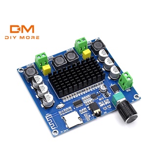 DIYMORE 2X100W DC12V - 24V XH- A105 รองรับ Tf Card Aux Dual Channel บลูทูธ 5.0 TDA7498 แผ่นบอร์ดโมดูลขยายเสียงสเตอริโอดิจิตอล