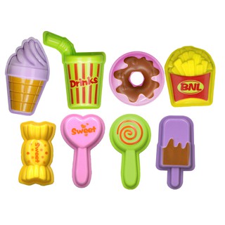 คิดอาร์ท แม่พิมพ์ชุดฟาสต์ฟู้ด8ชิ้น แม่พิมพ์เล่นแป้งโดว์ Kidart Molds FastFood 8Pcs./Set (SET-FF)