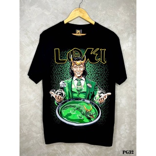 Lokiเสื้อยืดสีดำสกรีนลายPG32