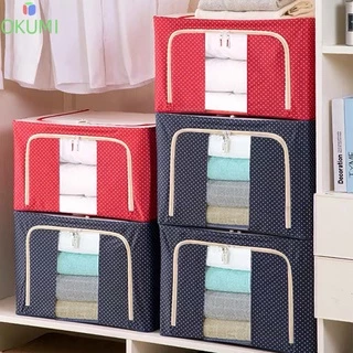 OKUMI_SHOP (ลุกค้าใหม่1 บาท) กล่องผ้าพับได้ เอนกประสงค์ อุปกรณ์จัดเก็บ ผ้าห่ม