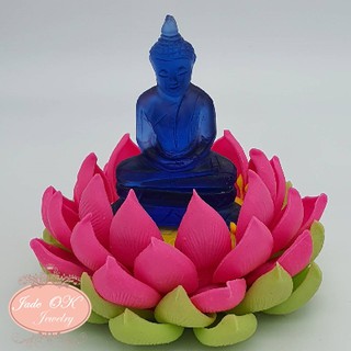บูชาพระแกะสลักน้ำตาทะเล สีฟ้าเล็ก (7YN022)