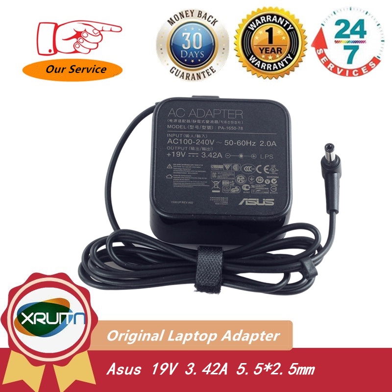 ASUS แล็ปท็อป AC Adapter Charger 65W 19V 3.42A (5 มม.* 2.5 มม.) สําหรับ Asus V550 V551 A455L A450 A4