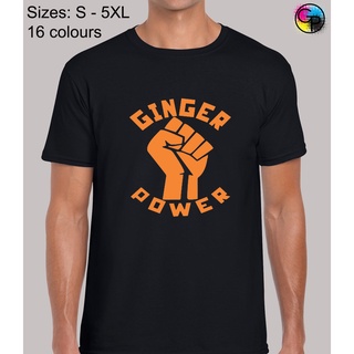 เสื้อยืดผ้าฝ้ายพิมพ์ลายขายดี เสื้อยืด ลาย Ginger Power Joke Novelty Humour Regular Fit