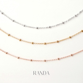 Randa สร้อยคอลายลูกปัด สีเงิน สีพิ้งโกล สีทอง สแตนเลสแท้ โดน…