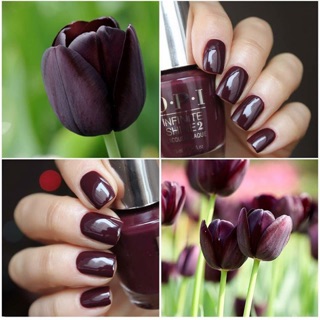 พร้อมส่ง OPI Stick to Your Burgundies รุ่น Infinite shine รุ่นกึ่งเจล เงาแบบเจล โทน deep burgundy แดง undertone ม่วง