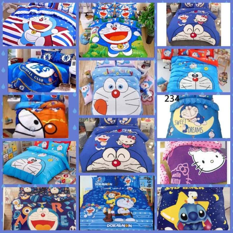 ชุดเครื่องนอนลายโดเรมอน 3.5/5/6 ฟุต