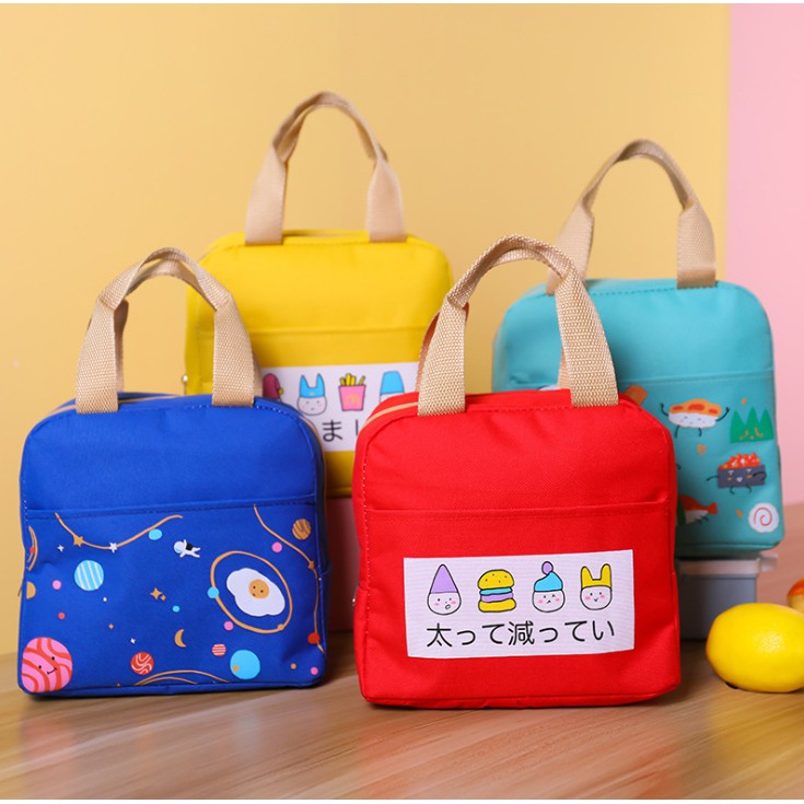 กระเป๋าเก็บอุณหภูมิ C0034 ความร้อน-เย็น ใส่เก็บอาหารพกพาไปข้างนอกมีหูหิ้ว ด้านหน้ามีช่องใส่ของอีกหนึ่งช่อง