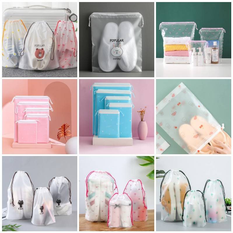 ถุง พลาสติก หูรูด ลายน่ารัก จัดระเบียบ ใส่เก็บของ พกพา