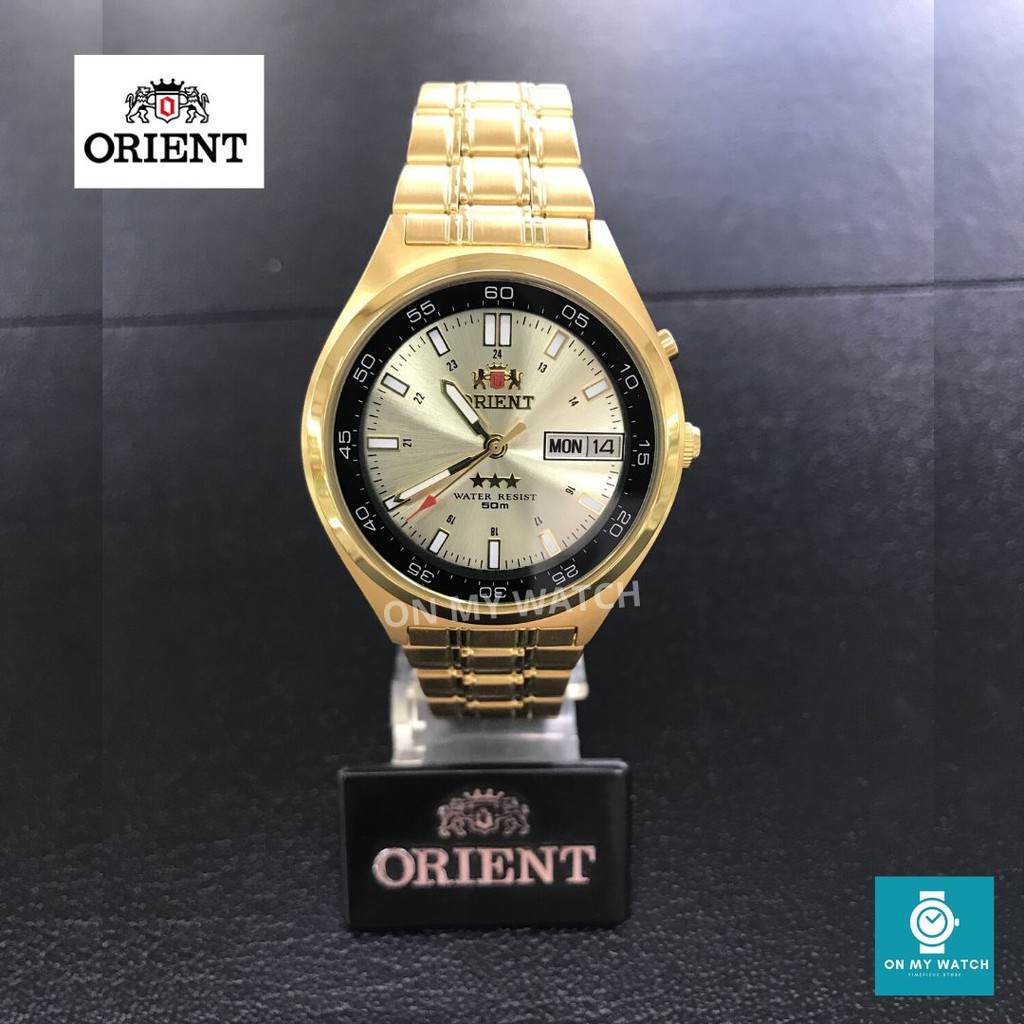 นาฬิกาข้อมือ Orient 3 Star รุ่น BEM5U001C สายทอง