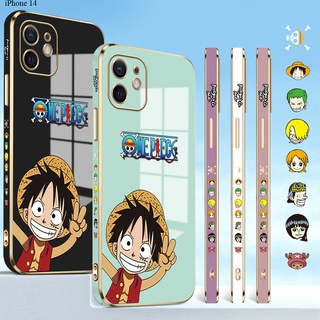 Compatible With iphone 14 Pro Plus Max เคสไอโฟน เข้ากันได้ สำหรับ Case Cartoon Happy Luffy TPU เคส เคสโทรศัพท์ เคสมือถือ