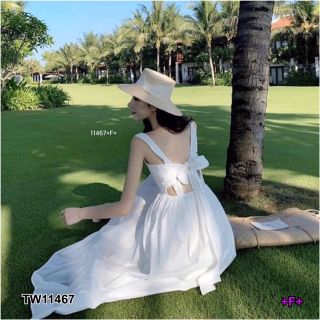 👗แม็กซี่เดรสสายเดี่ยวยาวด้านหลังแต่งผูกโบว์​ 6​ สี​ 🎀✨