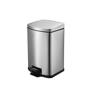 ถังขยะสแตนเลสทรงเหลี่ยม COMBI WARE 7L013 ขนาด 7 ลิตร ฝาเปิดด้านหน้า สีเงิน ถังขยะ Stainless Steel Square Trash Can COMBI
