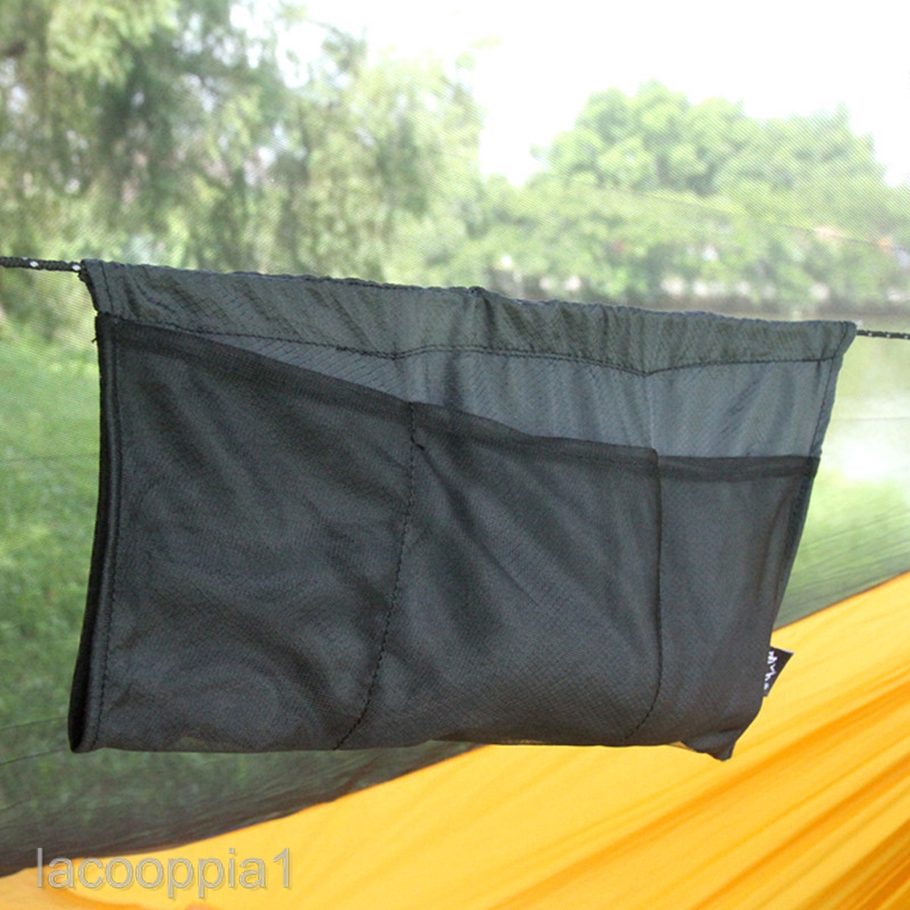 Easy Install Hammock Rope Mesh Storage Bag Hanging Pouch for Camping Hiking