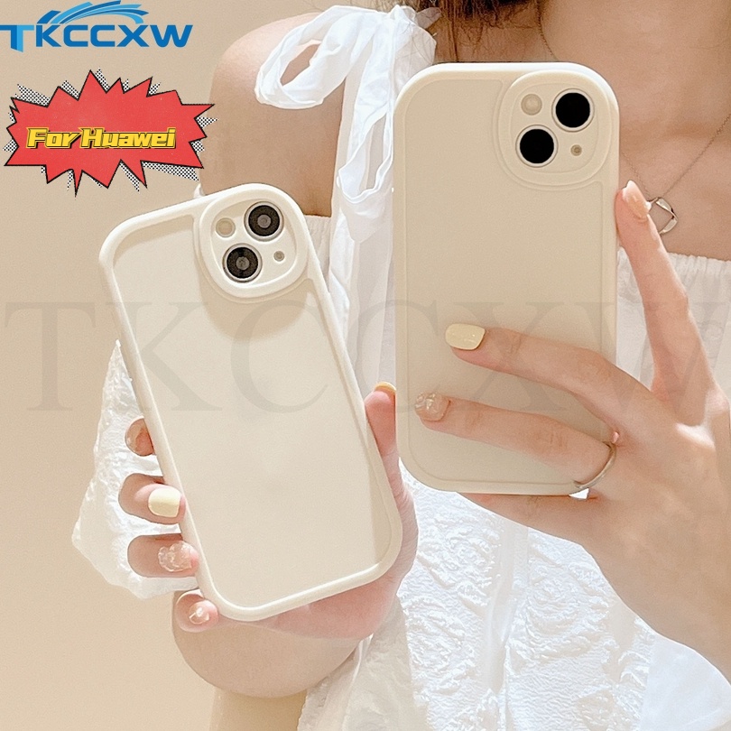 เคสโทรศัพท์มือถือ กันกระแทก ป้องกันเลนส์กล้อง สีขาว สําหรับ Huawei Nova 5 5i 7 8 9 Pro Nova 6 7 8 9 SE Nova 3 4 5z 5T Y9 Prime 2019 P Smart Z