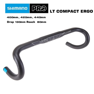 แฮนด์จักรยานเสือหมอบ SHIMANO PRO LT COMPACT ERGO สีดำ