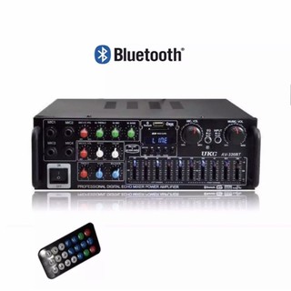 เครื่องขยายเสียงBluetooth AC/DC (2 X 120วัตต์) USB MP 3 /SD CARD Stereo Power AMPLIFIER KARAOKE U K C-326 B T