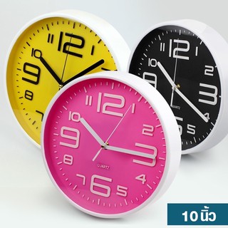 [พร้อมส่ง/มี10สี] รุ่น Clock-191 นาฬิกา นาฬิกาแขวน นาฬิกาติดผนัง ขนาด 9 นิ้ว ทรงกลม ตัวเลขชัดเจน ตัวเลขใหญ่