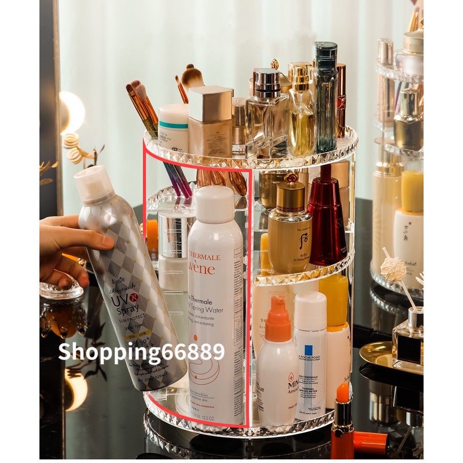 shopping กล่องเก็บเครื่องสำอางอะคริลิคชั้นวางเครื่องสำอาง’หมุนได้360°-1017 - รูปที่ 7
