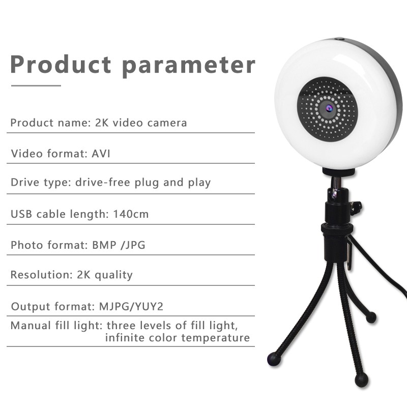 2K Webcam HD live Web Camera For Computer PC Laptop Video Meeting Class webcam With Microphone 360 Degree Adjust Usb #8