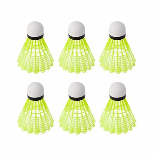 Shuttlecocks ลูกแบดมินตัน สีเหลือง 6ชิ้น