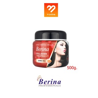 (กระปุก) เบอริน่า Berina Collagen treatment almond milk 500g. เบอริน่า คอลลาเจน ทรีทเมนท สำหรับผมที่ผ่านการทำสี ดัด ยืด