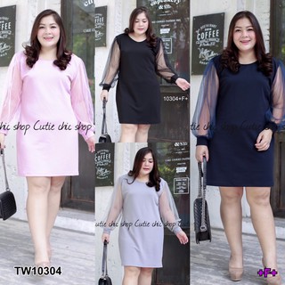 Dress #BigSize เดรสสั้นแขนมุ้งยาว TT10304