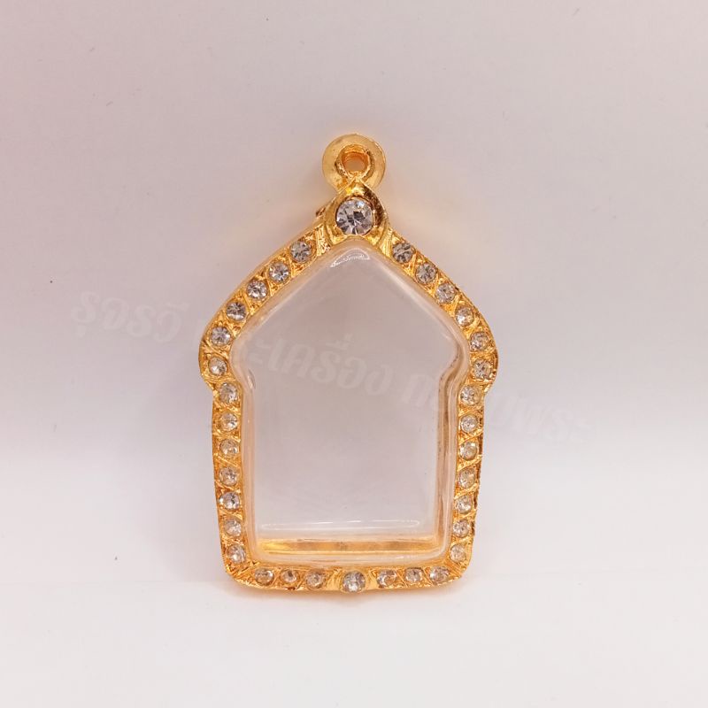 กรอบพระพิมพ์ขุนแผน ชุบทองล้อมเพชร [ กว้าง3.0*สูง4.0cm(ขนาดจอกระจก) ]