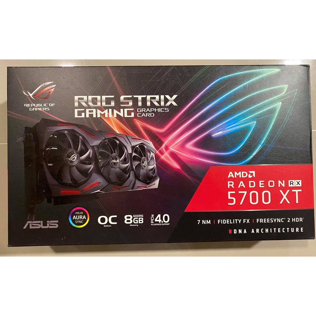VGA ASUS STRIX RX5700XT O8G GAMING DDR6 มีกล่อง  ประกันถึง 4/2023