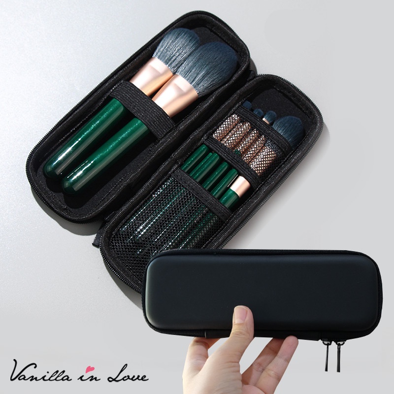 SB13 กระเป๋าแปรงแต่งหน้า Makeup brush case สีดำ แบนเฉียบขนาดพกพา