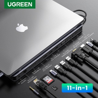 Ugreen 11 in 1 ฮับ USB C เป็น HDMI 4K VGA RJ45 PD 100W SD TF 3.5 สําหรับแล็ปท็อป MacBook Pro Air M1