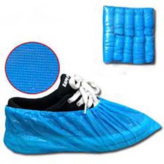 50 คู่ ถุงคลุมรองเท้า CPE สีฟ้า พลาสติก (Shoe Cover)