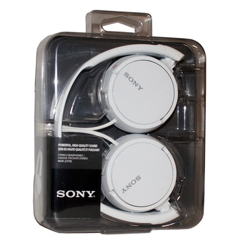 หูฟังแบบครอบหูพร้อมไมค์-Sony MDR-ZX110AP/ White /GENUIN